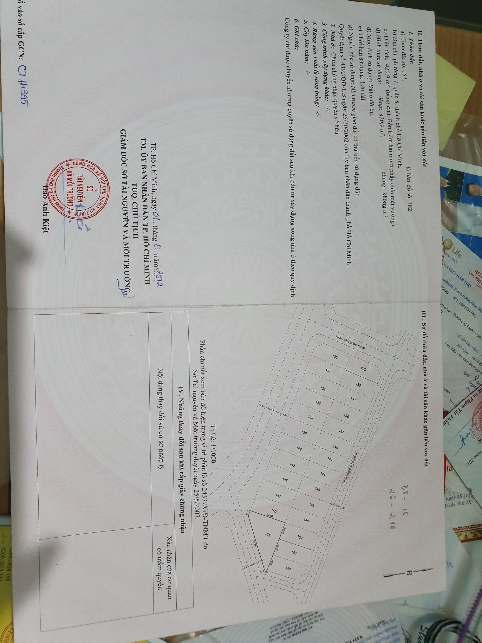 Tập đoàn Gland cần bán đất nền tại Khu Dân Cư Phú Lợi Quận 8 - Mã nền B8-15 và B8-16